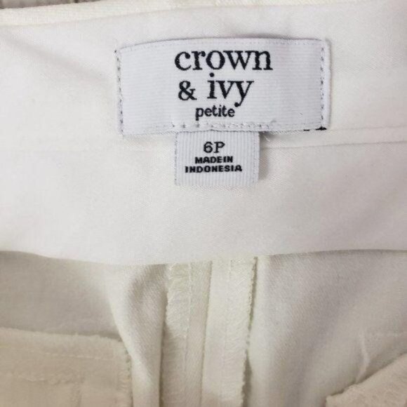 CROWN & IVY Bi Stretch Skinny Jeans Ivory White Pants Slacks Size 6 Petite NWT - Picture 4 of 7
